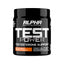 Alpha Sports Nutrition Test Power supplement container on a white background