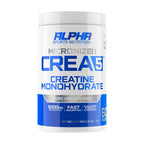 Alpha Sports Nutrition Creatine Monohydrate supplement container on a white background