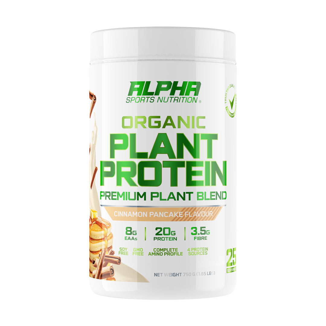Alpha Sports Nutrition Organic Plant Protein container on a white background