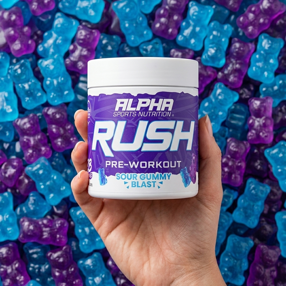 Rush Sour Gummy In hand