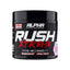 Alpha Sports Nutrition Rush Xtreme pre-workout supplement container on a white background